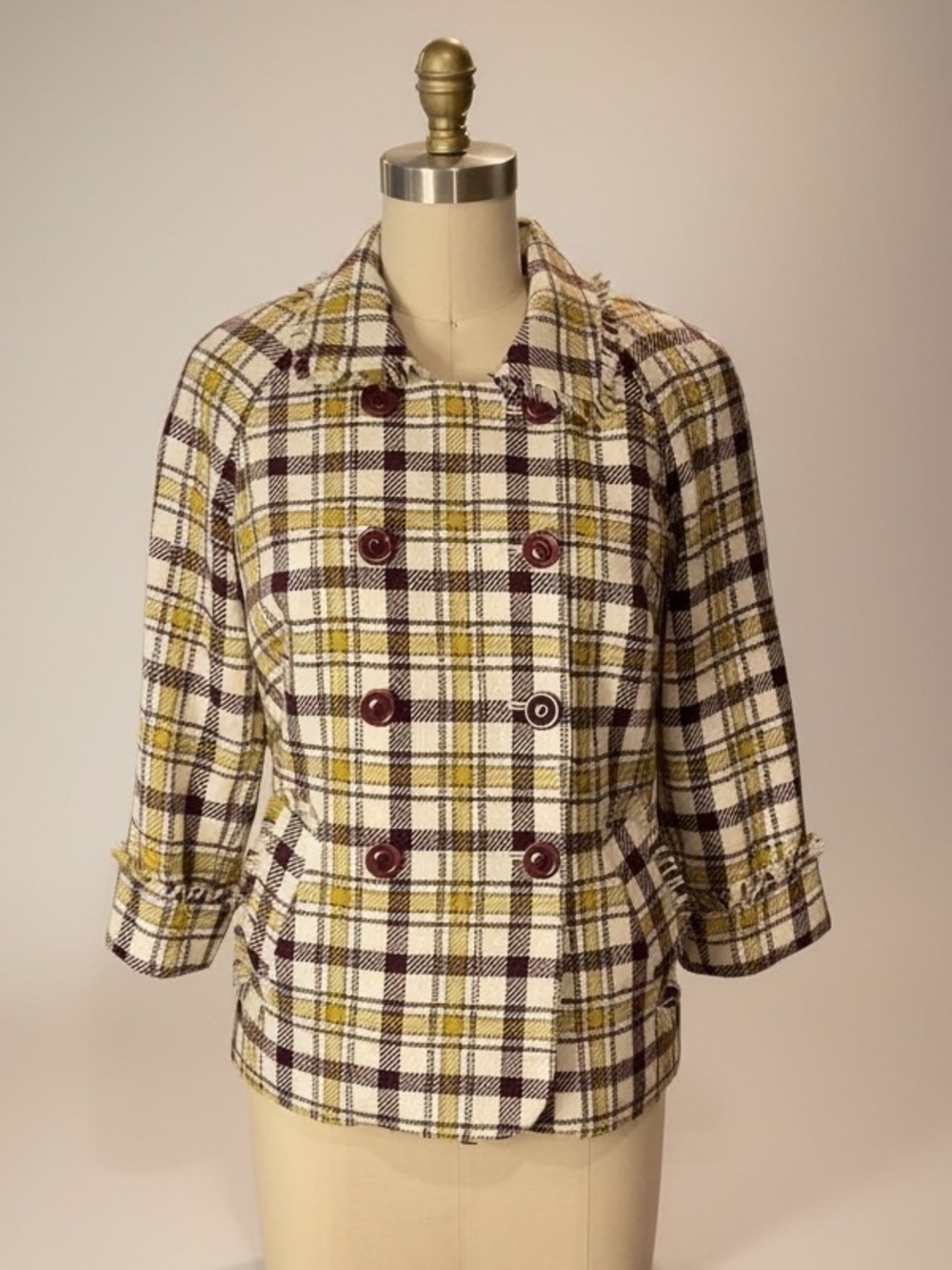 Pendleton Plaid Tweed Blazer Jacket Yellow NWOT Size 4